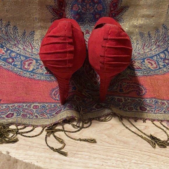 Sexy fiery Red Qupid  open toe heel/pump  shoe. - Picture 4 of 4